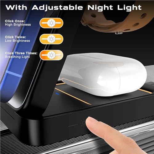 Portable 3-in-1 Wireless Charging Station for Apple Devices – Ultimate Magnetic Charger for i Phone 16/15/14/13/12/11 Pro Max, Air Pods, and Apple Watch – Fast, Foldable Design with Enhanced Compatibility and Safety Features for Home and Office Use