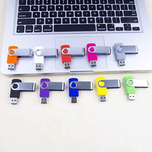 Vibrant 64 GB USB Flash Drive Pack – 5 Colorful Metal Swivel Thumb Drives with LED Indicator & Lanyards for Easy Portability – Ideal for Students & Professionals Seeking Reliable Data Storage Solutions