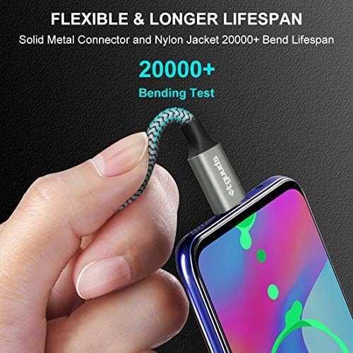 etguuds 4-Pack USB Type C Charging Cable – 6 ft Nylon Braided Fast Charger Cord for Samsung Galaxy S20/S10/S9/Note Series & Moto G – Superior Durability and High-Speed Power Delivery Up to 3 A – Ideal for Home, Office, and On-the-Go Use