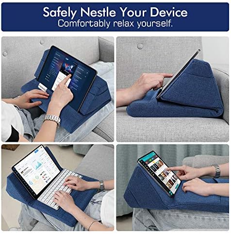 Mo Ko Tablet Pillow Stand – Premium Soft Support for Tablets Up to 11 Inches, Ideal for i Pad 10.2″ (8 th Gen), i Pad Air 4/3, i Pad Pro 11/10.5/9.7, Mini 5/4, Galaxy Tab S6/S7 11″ – Luxurious Hands-Free Viewing Solution in Chic Purple for Ultimate Relaxation and Versatile Use