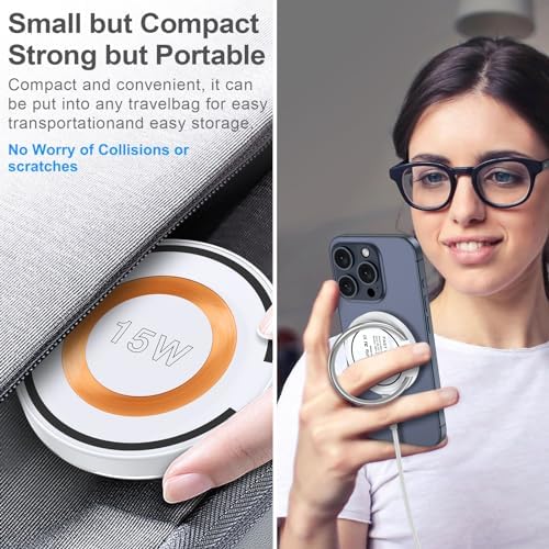 Samsung S23 Ultra 15 W Fast Wireless Charging Pad – Versatile Mag Safe Stand for Galaxy S23/S22/S21/S24/A35, i Phone 15/14/13 Pro Max, Google Pixel 8 a/8 Pro/7/6/5/4 – Sleek Design with Enhanced Safety Features for Efficient Power Management