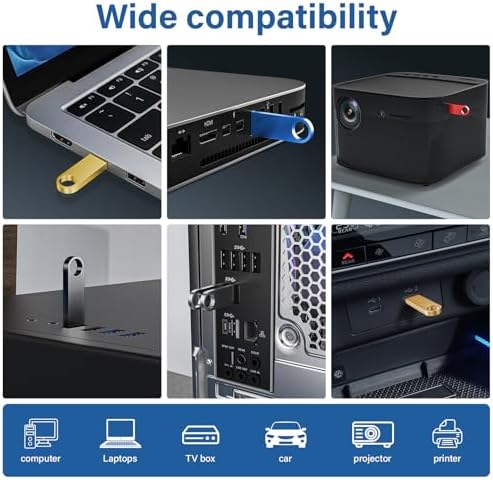 Wooolken 5 Pack Sleek Metal 64 GB USB Flash Drives – Durable USB 2.0 Memory Sticks with Keychain for Effortless Data Storage and Transfer on PC & Laptop – Perfect for Professionals and Students
