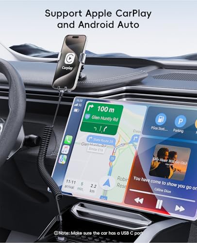 Ultimate Coiled USB A to USB C Cable for i Phone 15/16 Pro Max & Android Devices – Superior High-Speed Data Transfer & Robust Design for Seamless Apple Car Play & Android Auto Integration – Essential for Stress-Free Road Trips & Daily Drives