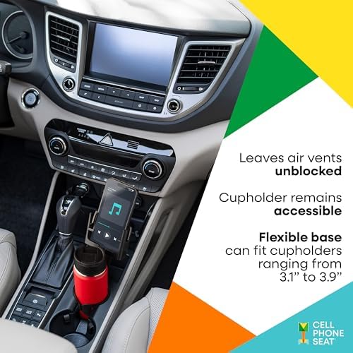 Smartphone Mounts for Cars or Trucks Made in USA by Cell Phone Seat, Universal Fit Including iPhone, Samsung, Android Cellphones, Wolf Gray Color, Hands-Free Compliant Cradle – Enhanced Compatibility and Speed