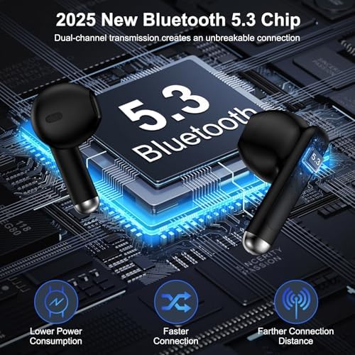 Premium Bluetooth Wireless Earbuds for Samsung Galaxy S25 Ultra & i Phone 15/16 – IP7 Waterproof, 60-Hour Battery Life, LED Power Display, Noise-Cancelling In-Ear Headphones with Built-in Microphone for Unmatched Sound Quality and Comfort