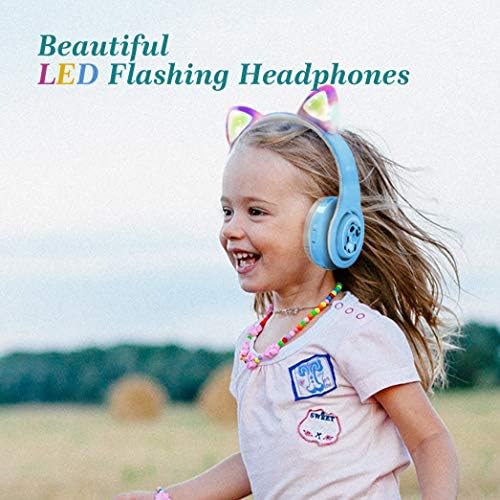 Vibrant Purple Wireless Bluetooth Headphones for Kids with LED Lights – Safe 85 d B Volume Control, Music Sharing Fun, and Long Battery Life – Perfect Over-Ear Headphones for Boys and Girls to Enjoy Music and Learning on the Go