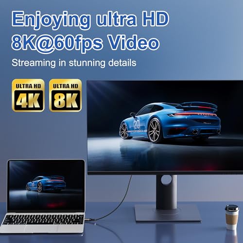 Transform Your Device Connectivity with Our 5 ft USB4 Cable – Unmatched 40 Gbps Data Transfer Speeds, 240 W Power Delivery for Rapid Charging, 8 K Video Output Support, and Full Thunderbolt 4/3 Compatibility for Enhanced Versatility and Durability