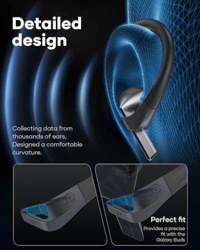 Gcioii Titanium Alloy Anti-Slip Ear Hooks with Secure Lanyard for Samsung Galaxy Buds 3 Pro & 3 – Ultimate Sports Accessories for Enhanced Comfort and Stability During Workouts – Perfect for Active Lifestyles