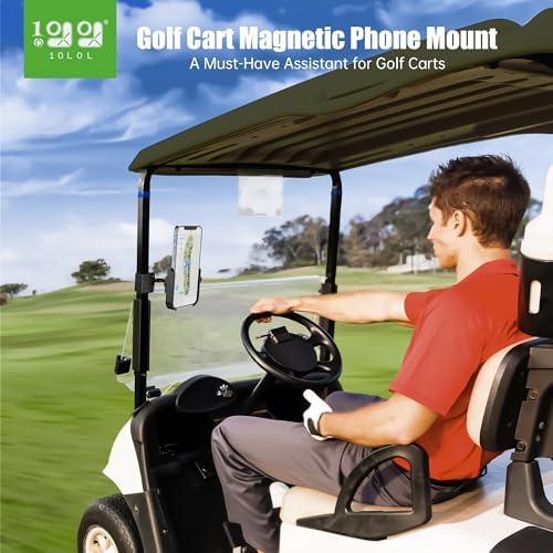 Universal Golf Cart Phone Holder for i Phone & Samsung – 360-Degree Rotatable Alloy Mount for Yamaha, EZGO, and Club Car – Effortless Installation & Enhanced Device Security for Seamless Navigation on the Course