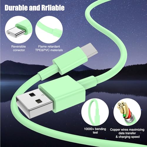 6 FT USB A to USB C Carplay Charging Cable – 3-Pack for i Phone 15/16, i Pad Pro/Air/Mini, Samsung Galaxy S25/S24/S23, and Mac Book – Fast Charging & High-Speed Data Transfer for Enhanced Compatibility on the Go