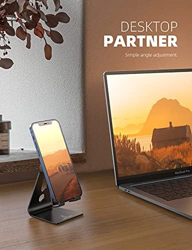 Lamicall Ergonomic Adjustable Smartphone Stand – Versatile Hands-Free Dock for i Phone 16, 15, 14, Plus, Pro Max, 13, 12, X, XS & All Android Phones (4-8″) – Sleek Black Finish with Anti-Slip Grip for Enhanced Efficiency and Comfort at Home or Office – Optimize Your Workspace with Customizable Viewing Angles and Superior Stability