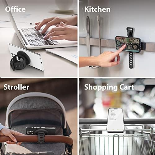 BONE Magnetic Fitness Phone Mount – Ultimate Gym Companion for Active Lifestyles, Secure Mag Safe Holder for Smartphones with Scratch-Free Silicone Straps, Anti-Slip Design for High-Intensity Workouts, Lightweight & Portable Universal Phone Carrier with Magnetic Sticker for Enhanced Stability