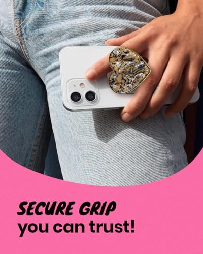 Chic Natural Seashell Heart-Shaped Phone Grip and Stand – Elegant Crème Mobile Accessory for Smartphones and Tablets – Ideal Collapsible Holder for Trendsetters Seeking Style and Functionality – Durable, Portable Design for Effortless Hands-Free Viewing