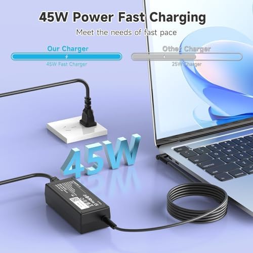HP Compatible 45 W Laptop Charger – Fast Charging Power Supply for Stream, Pavilion, and Probook Series – Blue Tip Connector, 19.5 V 2.31 A AC Adapter with Wide Compatibility and Reliable Performance – Perfect Replacement for Your Laptop Power Needs – 24/7 Customer Support and 12-Month Warranty Included