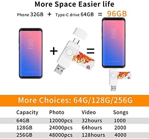 Ultra-Fast 3-in-1 256 GB Photo Backup Stick for Android & Type-C Devices – Seamless Storage with USB 3.1 Compatibility for Galaxy, LG, Google Pixel, Huawei, One Plus, and More!