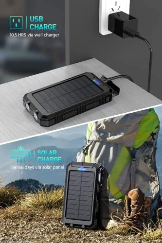 Ultimate 36,800 m Ah Solar Power Bank with Dual USB Ports, Quick Charge 3.0, and IPX7 Waterproofing – Reliable Outdoor Charging Companion with Built-In Flashlight for Adventures and Emergencies