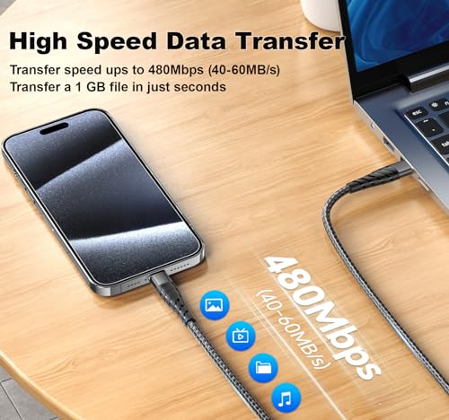 Transform Your Charging Experience with 5-Pack 6.6 FT USB C to USB C Cables – High-Speed 60 W Fast Charge, Durable Nylon Braided Design, and Universal Device Compatibility for i Phone, Mac Book, Samsung, and More!
