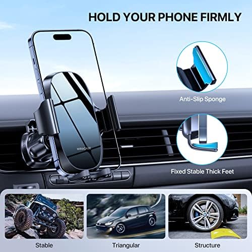Revolutionize Your Driving Experience with the Miracase 2 nd Generation Universal Phone Holder – 3-in-1 Air Vent Mount for i Phone 16/15/14/13/12/11 and All Smartphones – Enhanced Stability, 360-Degree Rotation, and Hands-Free Convenience for Safer Navigation