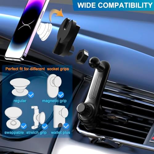 Ultimate 360° Adjustable Air Vent Car Phone Holder – Smart Universal Mount for Pop Socket Compatibility – Secure Grip for i Phone & Samsung – Effortless Installation for Enhanced Safety and Convenience on the Road