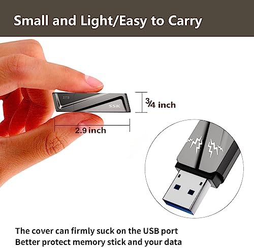 SSK 128 GB USB Flash Drive – Ultra-Fast 550 MB/s Transfer Speed with USB 3.2 Gen2 & USB-C Adapter – Versatile External Solid State Drive for Smartphones, Mac Book Pro/Air, and More – Effortless File Access, Enhanced Compatibility & Portability
