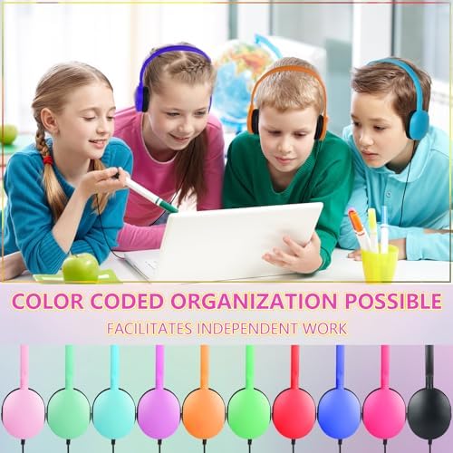 Educational Engagement Headphones 20 Pack – Wired Adjustable Earphones for Kids with Vibrant Color Options, Durable Comfort for Classrooms, Libraries, and Museums – Boost Student Focus and Learning Experience