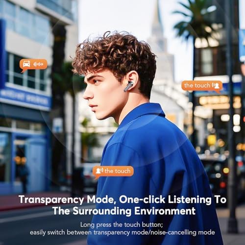 Advanced Bluetooth 5.4 Wireless Earbuds with Dual Noise Cancelling – Unleash Powerful Deep Bass and Enjoy 36 Hours of Playtime with IP7 Waterproof Design – Ideal for Active Lifestyles with ANC & ENC for Superior Audio Clarity and Intuitive LED Battery Indicator