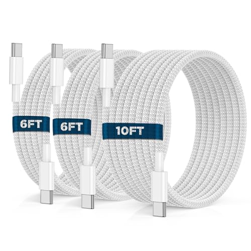 Car Carplay Cable for iPhone 16 15 Pro Max Plus,4Pack [2×3.3FT+2x6FT] Apple USB A to USB C Cable for iPhone 16 15 Pro Max Car Charger Cord Fast Charging Cable for iPad Pro 13/12.9/11/Air – Enhanced Compatibility and Speed