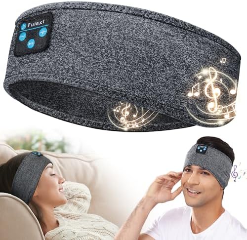 Fulext Bluetooth Sleep Headphones Headband – Ultimate Comfort for Side Sleepers, Thin HD Stereo Sound Quality – Ideal for Insomnia Relief and Travel Convenience – Perfect Gift for Men and Women – Enhanced Compatibility, Long-Lasting Battery Life for All Night Relaxation