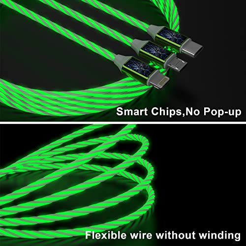 Illuminate Your Charging Experience with the 2 M/6 FT LED Lightning Charge Cable – Enhanced Apple Charger for Quick Sync and Data Transfer, Compatible with i Phone 13/12 Pro Max, 11 Pro, XR, XS Max, X, 8, 7, SE 2020, i Pad, and i Pod (Vibrant Blue) – Durable, Extra Long, Fast Charging Solution for Effortless Use in Low-Light Environments