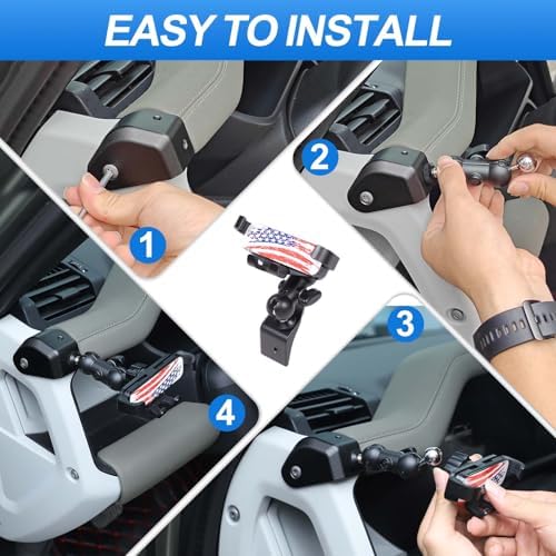 Phone Holder Compatible with Land Rover Defender 90 110 130 2020-2023, 360° Adjustable Dash Left Side Phone Mount Holder for All Smartphones (Style B) – Enhanced Compatibility and Speed