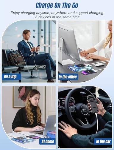 Versatile 3-in-1 i Phone Charger Cable – 6 FT USB C to Lightning with Triple Port Compatibility for i Phone 16/15/14/13/12/11 Pro Max/XS/XR/8 & i Pad Pro/Mini – Fast Charging Solution (2-Pack, Black) for Effortless Multi-Device Power Management