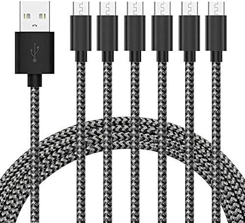Gopala Premium 6-Pack Micro USB Charging Cables – 5 ft Nylon Braided Fast Sync Cord for Android Devices, Compatible with Samsung, LG, Nexus, HTC, Nokia, Sony & More – Durable, Tangle-Free Design for Optimal Performance