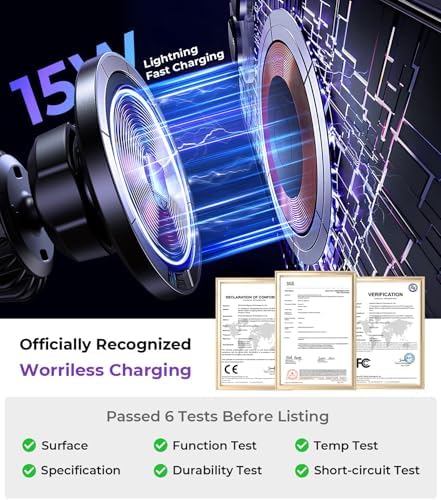 Mag Safe-Compatible Vacuum Suction Car Phone Holder – Versatile Magnetic Mount with Aerospace Alloy Arm for Tesla, Gym, Shower, and Smooth Surfaces – Secure Dashboard/Windshield Screen Solution for i Phone – 360-Degree Rotation for Optimal Viewing Angles and Hands-Free Safety