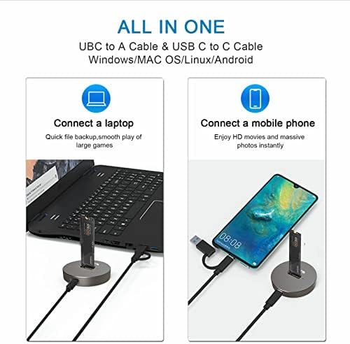 Elevate Your Data Management with the Premium M.2 NVMe & SATA to USB-C Docking Station – High-Speed SSD Reader Adapter for 2280, 2260, 2242, 2230 Enclosures – Durable Aluminum Alloy Design for Enhanced Heat Dissipation and Compatibility with M Key and B+M Key SSDs – Experience Lightning-Fast 10 Gbps Transfer Speeds with Plug-and-Play Convenience – Compact & Portable Solution for Tech Enthusiasts and Professionals – Perfect for Cloning, Data Recovery, and Quick File Access