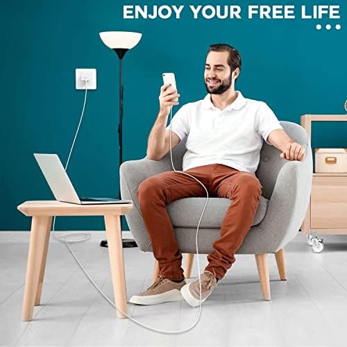 Rapid Charge Duo: 6 FT USB-C Lightning Cable & Dual Wall Charger for i Phone 14/14 Plus/13/12/11 Pro Max – Ultimate Fast Charging Solution for Apple Devices, i Pad & Air Pods – Compact & Durable Design for On-the-Go Power