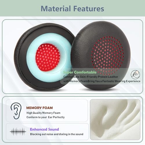 Transform Your Sound Experience with Premium Replacement Earpads for House of Marley EM-JH101-BK Rebel Wireless Headphones – Luxurious Memory Foam and Protein Leather Cushions for Superior Comfort and Sound Isolation, Ideal for Music Enthusiasts Seeking Long-Lasting Durability and Effortless Installation