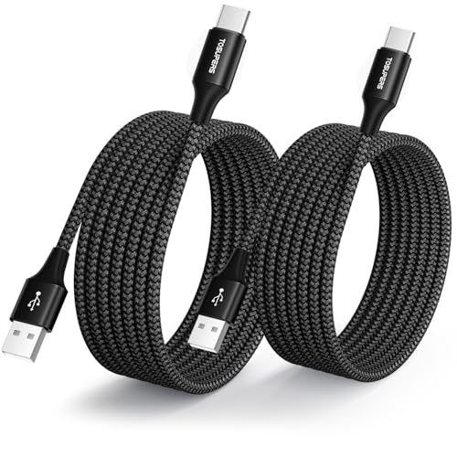 10-Foot Braided USB C Cable Trio – Fast Charging 3 A – Perfect for i Phone 16/15 Pro Max & Samsung Galaxy S Series – Durable Design for Home, Office, and Travel – Ultimate Compatibility & Efficiency in Charging and Data Transfer