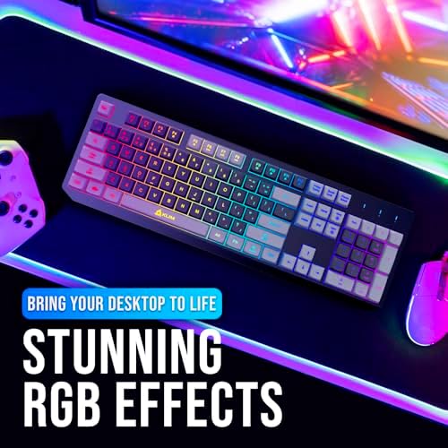 KLIM Chroma RGB Wireless Gaming Keyboard – Ultimate Performance with Long-Lasting Rechargeable Battery, Quick Typing & Water-Resistant Design for PC, PS5, PS4 & Mac – Elevate Your Gameplay with Stunning Backlighting & Enhanced Compatibility