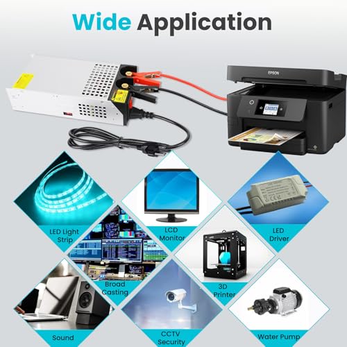 High-Performance 110 V AC to 12 V DC Power Supply Transformer – 50 A 600 W Switching Mode Adapter for CCTV Systems, 3 D Printers, and Security Equipment – Unmatched Efficiency and Broad Compatibility