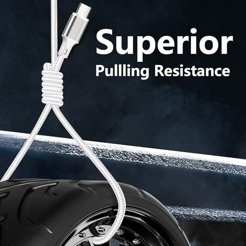 High-Speed 10 FT USB C to USB C Charger Cable – Durable Nylon Braided 3-Pack for Rapid 60 W Charging – Compatible with i Phone 15/16, i Pad Pro, Mac Book, Samsung & Google Devices – Sleek Black Design for Ultimate Flexibility and Reliability