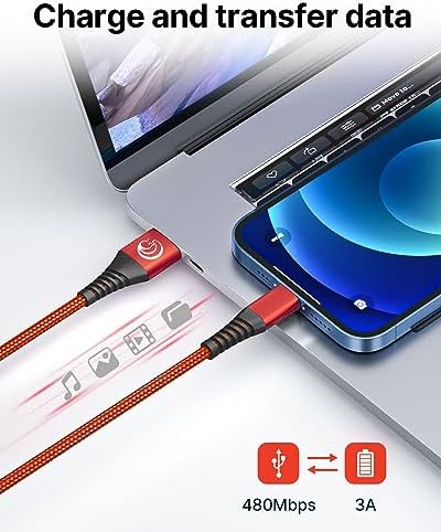 Aioneus 10 ft i Phone Charger 2 Pack – Apple Certified Lightning Cable with Fast Charging, Extra Long Nylon Braided Cord in Stylish Pink for i Phone 13, 12, 11, XS, XR, 10, 8, 7, 6 Plus – Unmatched Durability and Flexibility