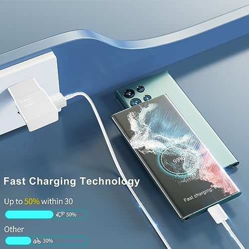 Ultra-Fast Charging 12 FT USB C Cable for Samsung Galaxy – Dual Pack Type C Charger Cord for S10/S9/S8/S23/S21 Ultra/Note Series – Enhanced Durability and Flexibility for Efficient Power Delivery