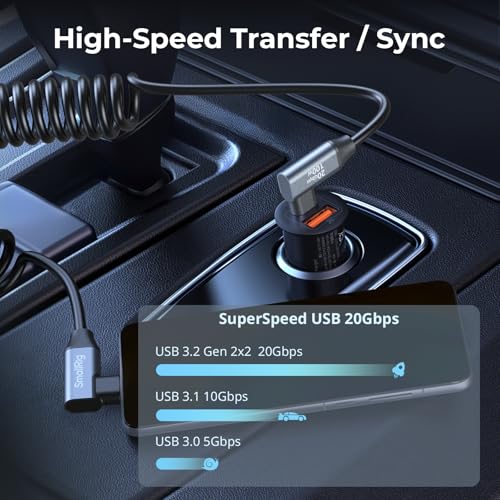 Experience Unmatched Speed and Convenience with SMALLRIG 90-Degree USB C to USB C Coiled Data Cable – 20 Gbps Data Transfer & PD 100 W Fast Charging, Perfect for i Phones, Laptops, and Cameras – Tidy Workspace Solution for High-Performance Connectivity
