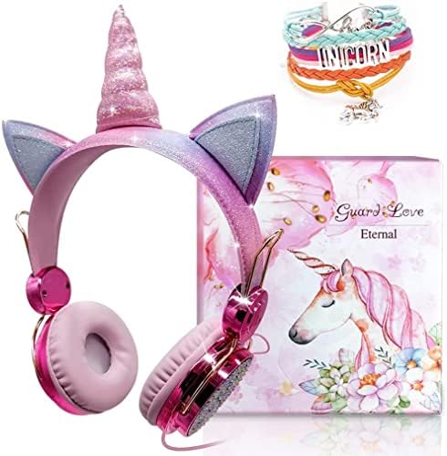 Magical Unicorn Over-Ear Headphones for Kids – Adjustable Wired Headset with Built-In Mic, Exceptional Sound Quality for School and Play – Ideal Gift for Girls and Teens’ Audio Adventures