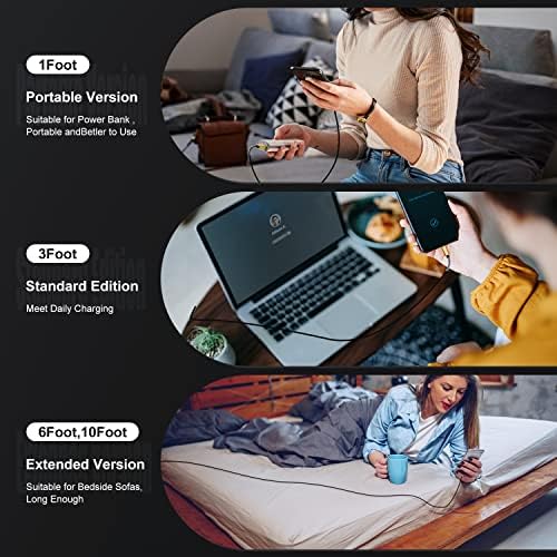 10-Foot Apple MFi Certified USB C to Lightning Charging Cable – Dual Pack High-Speed i Phone Charger for 14/13/12 Series and i Pad – Durable Long Charging Cord for Ultimate Convenience and Flexibility
