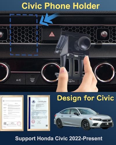 Elevate Your Driving Experience with a 15 W Fast Wireless Charger Phone Mount Custom-Fit for 2024 Honda Civic – Ultimate Compatibility for All Cell Phones, Effortless Installation, Adjustable Viewing Angles, and Sleek Design for Enhanced Functionality and Style