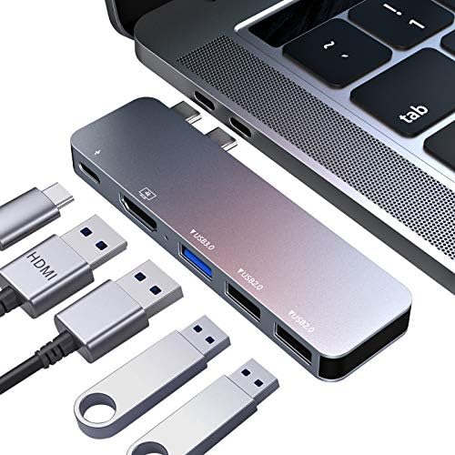Ray Cue USB C Multiport Adapter for Mac Book Pro & Air – 4 K HDMI, Thunderbolt 3/4 Hub for Ultimate Connectivity – Compatible with 2016-2023 Models – Lightweight, Durable, Plug-and-Play USB Hub for Enhanced Performance and Portability