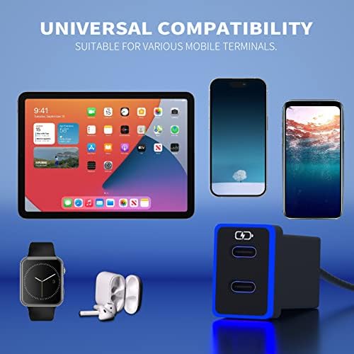 Toyota Dual USB-C Car Charger with PD 3.0 Fast Charging – Compact 1.3 x 0.9 Inch Design with LED Light for Enhanced Visibility – Perfect for Smartphones, Tablets & More