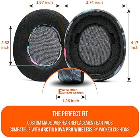 Experience Ultimate Comfort with WC Freeze Nova Pro Wireless Cooling Gel Earpads for Arctis Nova Pro – Exclusive 90’s Black Design, Enhanced Durability & Sound Isolation, Tailored Fit for Gamers Seeking Maximum Performance and Prolonged Play Sessions