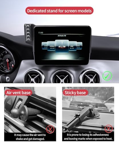 Wireless Charging car Phone Holder for Mercedes Benz CLA-Class 2020-2025/GLB-Class 2020-2025 GLA-Class 2021-2025/A-Class 2019-2022/EQB 2022-2025 Accessories 10.25 inch Screen Fixed Clip – Enhanced Compatibility and Speed